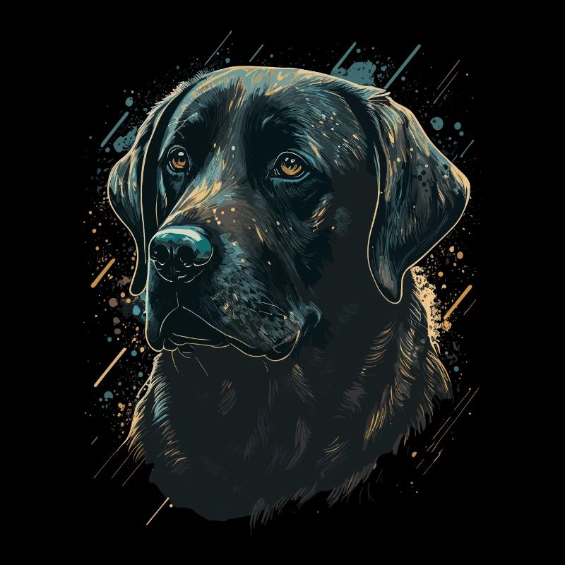 Labrador Retriever auf maligem Hintergrund