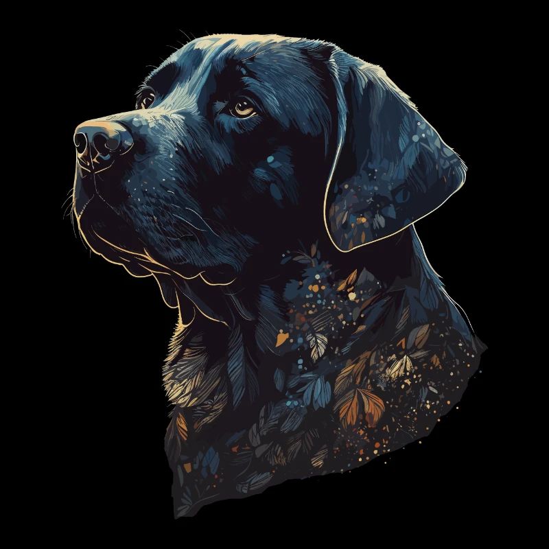 Incroyable Labrador Retriever avec un corps de style feuilles