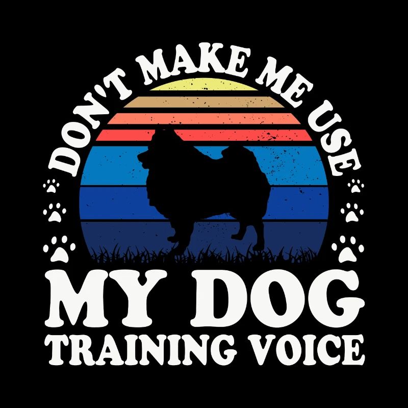 German Spitz Dog Lover Silhouette Vintage Sunset