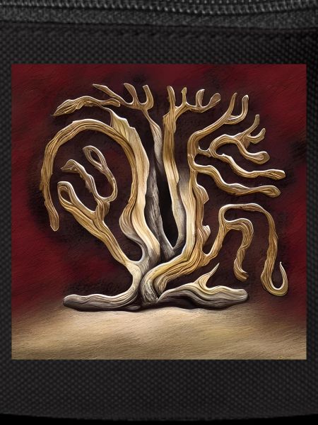 old tree in red