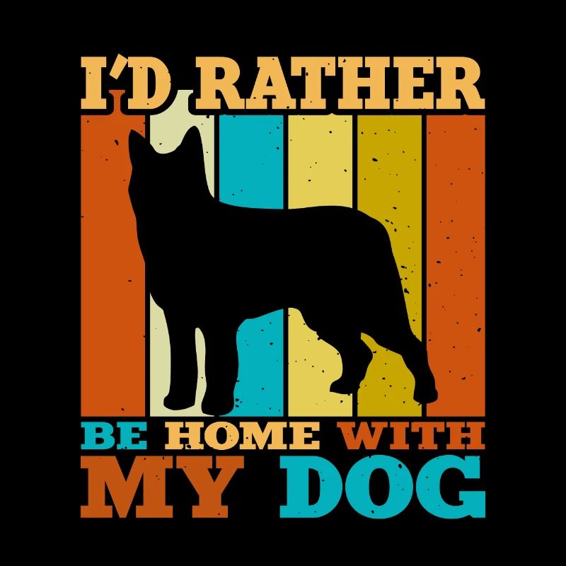 Bouvier Des Ardennes Dog Silhouette Retro Sunset