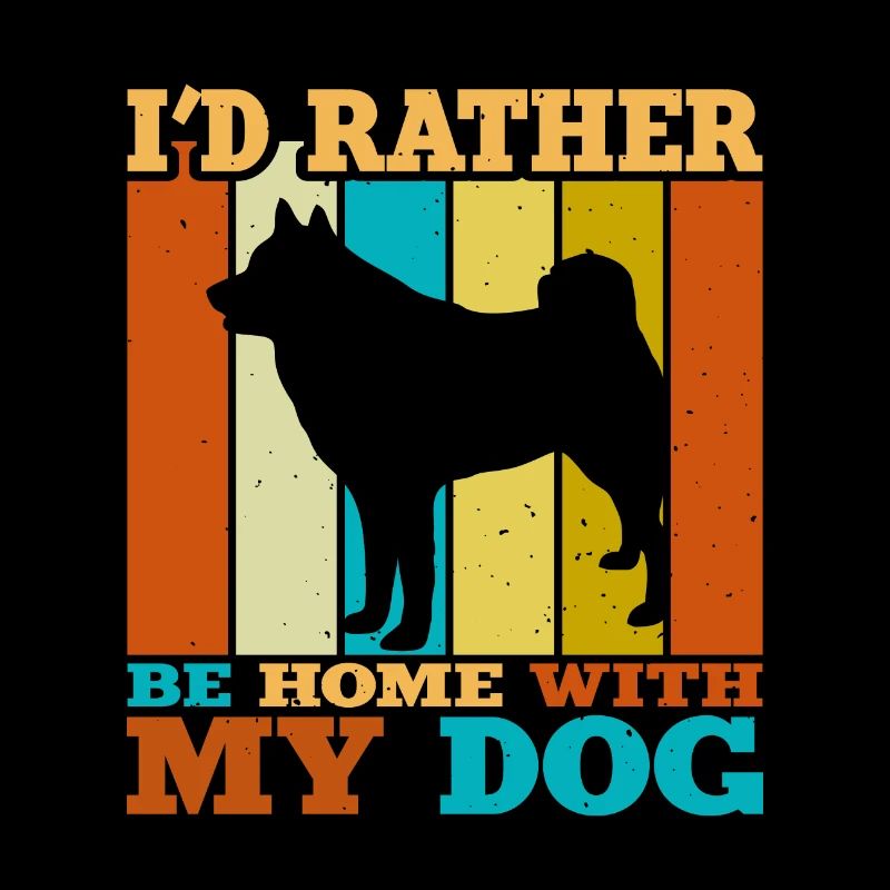 Finnish Spitz Dog Lover Silhouette Vintage Sunset