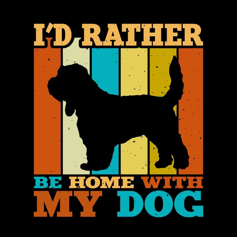 Grand Griffon Vendeen Hund Silhouette Retro Sunset