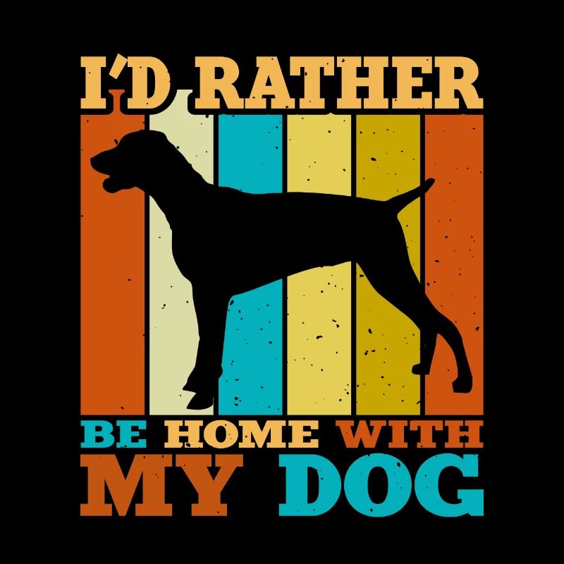 Weimeraner Chien Lover Silhouette Vintage Sunset