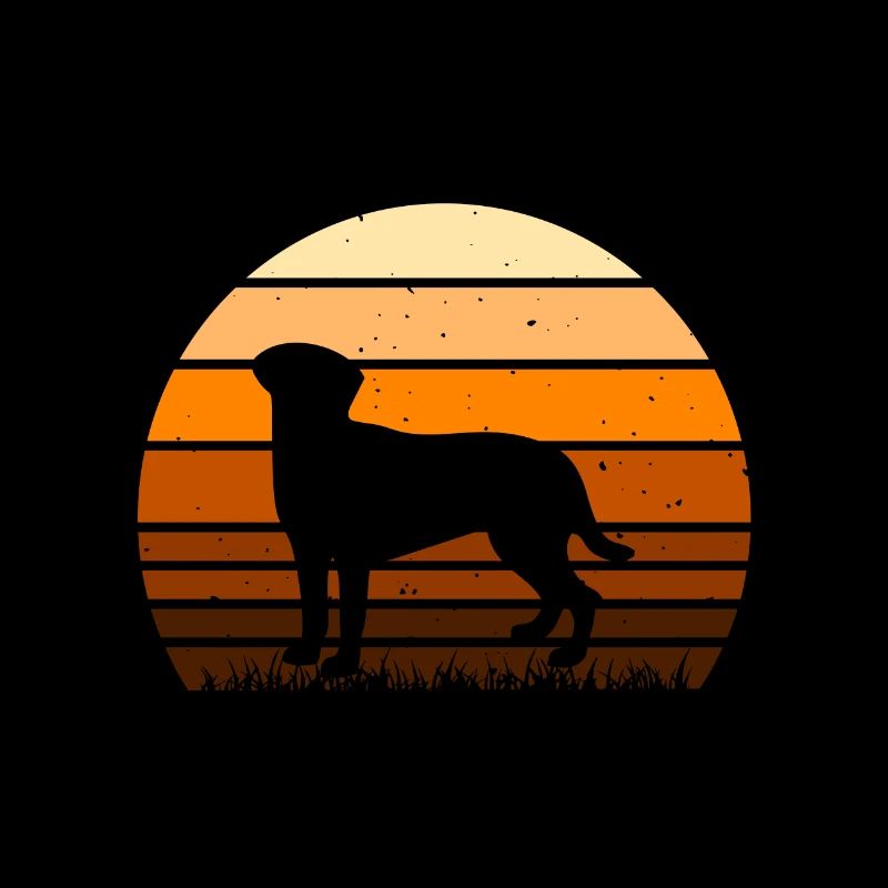 Akbash Dog Lover Silhouette Vintage Sunset