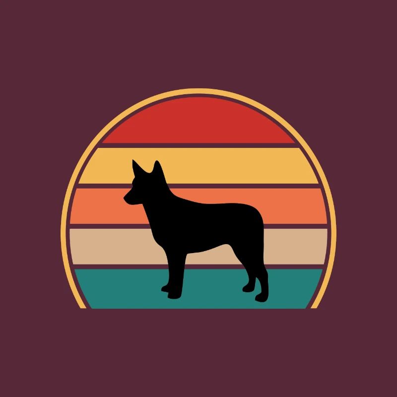 Silhouette de chien de bétail australien à queue de souche