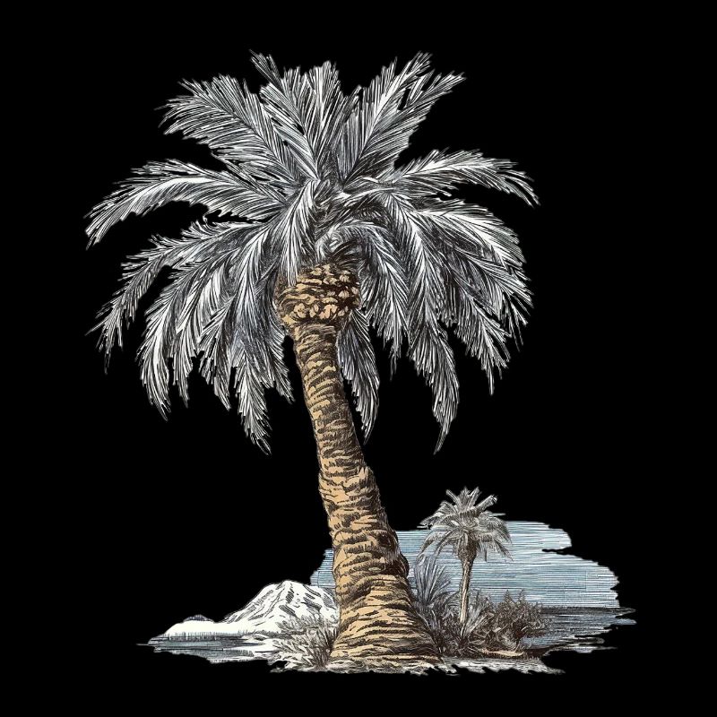 Pittoresque palmier dattier sur une plage tropicale