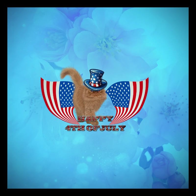 Joyeux 4 juillet avec un chat mignon