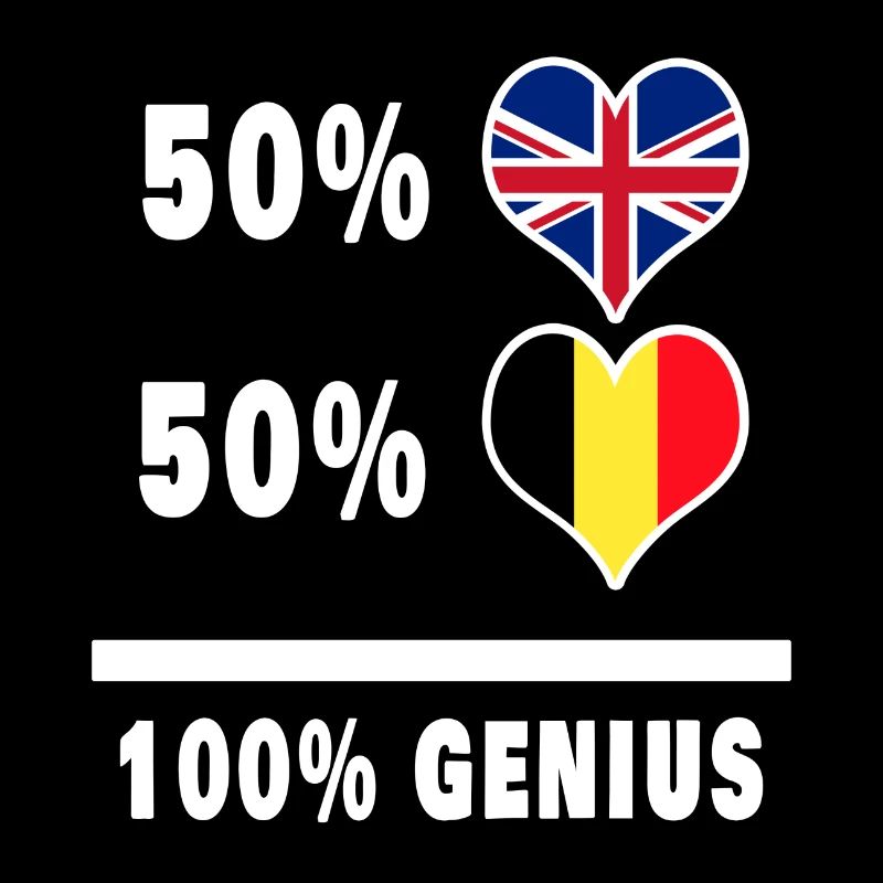 Belgium and Great Britain 100% Genius Flag