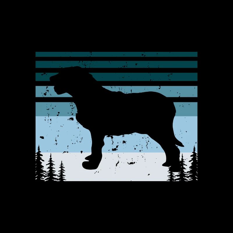 Istrian Coarse Haired Hound Dog Silhouette Retro