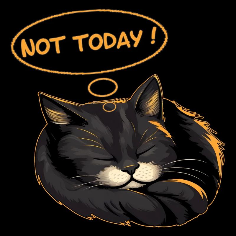 Funny Cat Design - Pas aujourd’hui Sleeping Cat