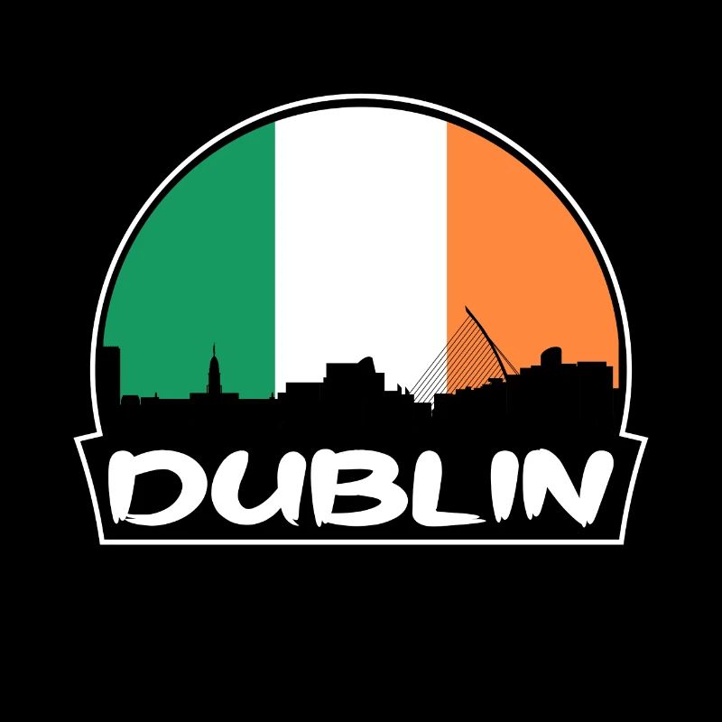 Dublin Irlande Flag Skyline Silhouette Voyage