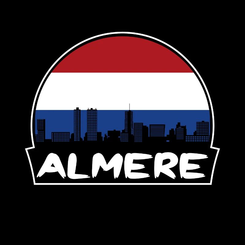 Almere Pays-Bas Flag Skyline Silhouette Voyage