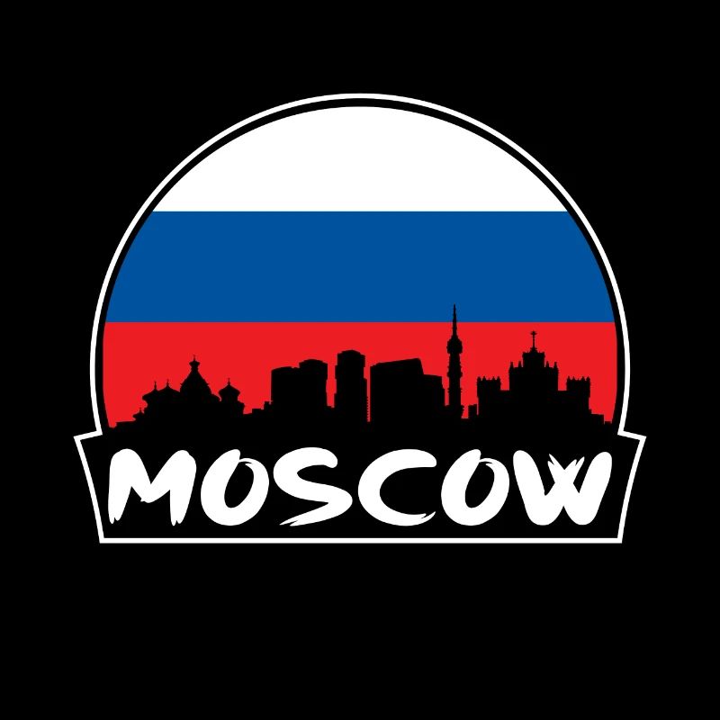 Moscou Russie Flag Skyline Silhouette Voyage