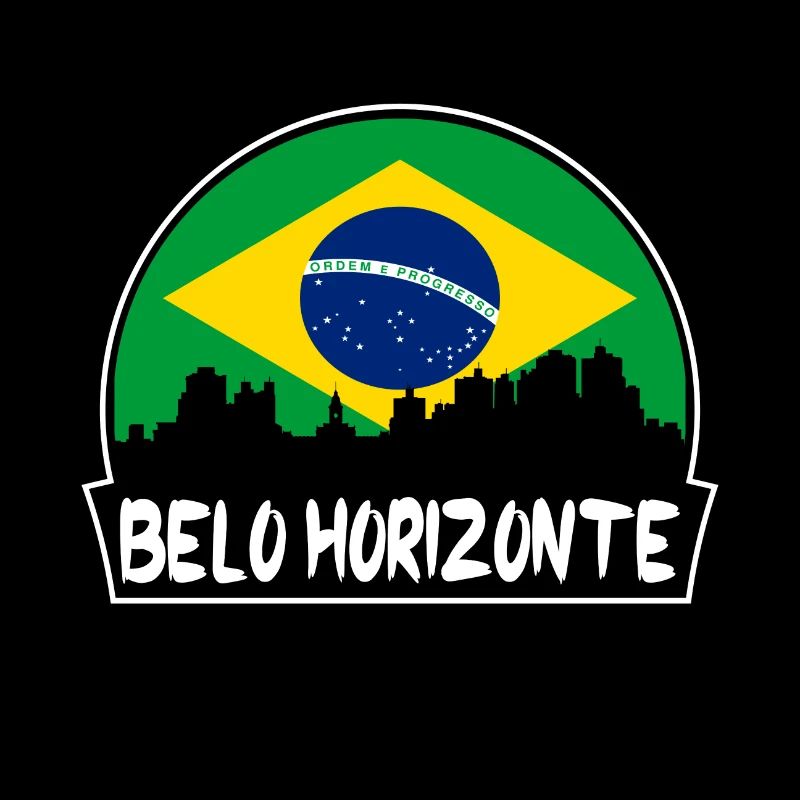 Belo Horizonte Brésil Flag Skyline Silhouette