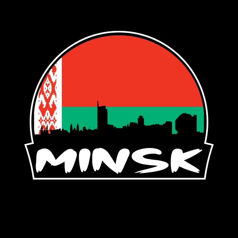 Minsk Belarus Flag Skyline Silhouette Travel