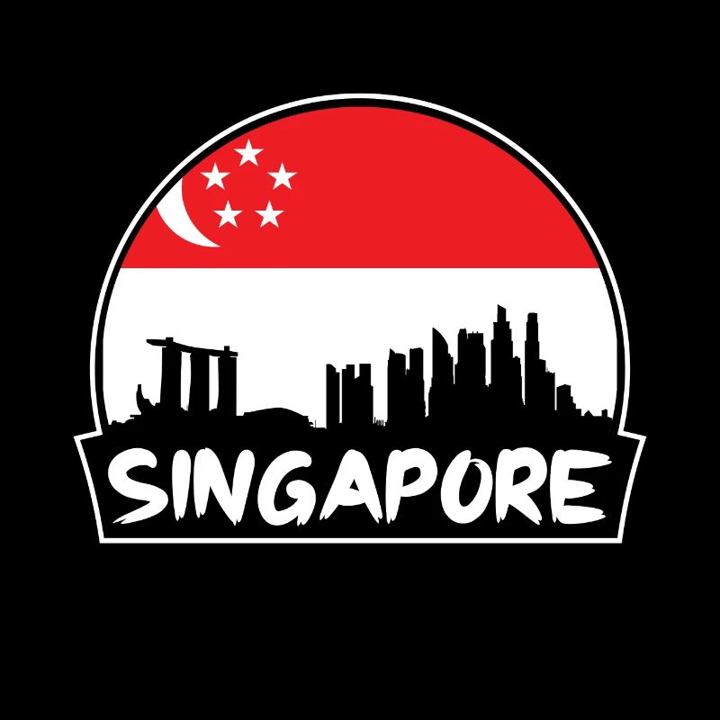 Singapour Singapour Flag Skyline Silhouette Voyage