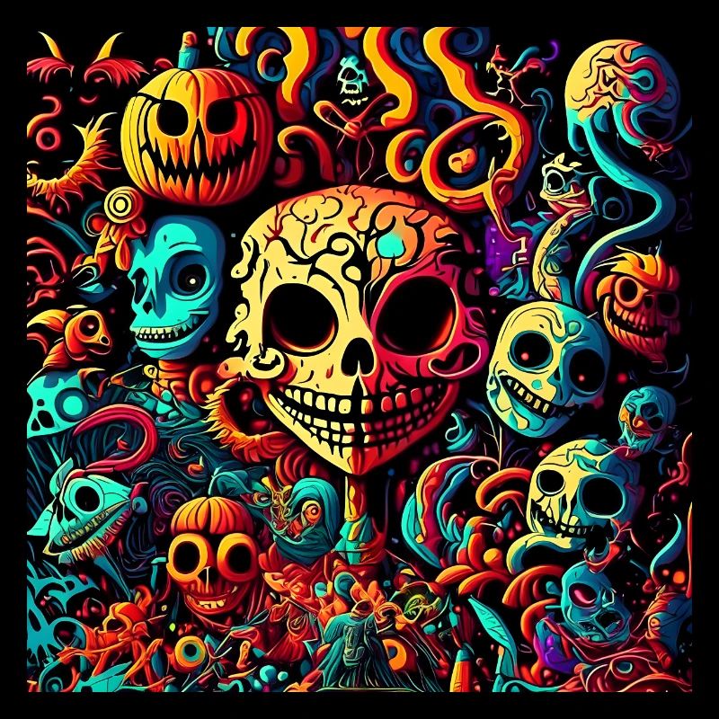 Psychedelic Halloween pattern