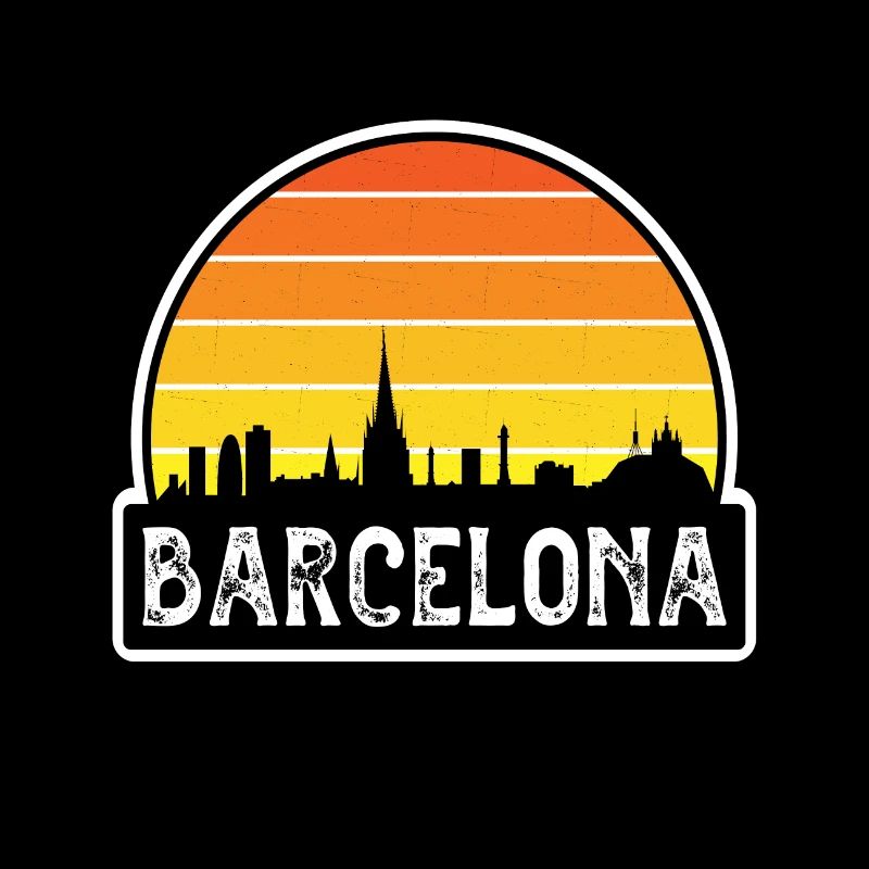 Barcelone Espagne Flag Skyline Souvenir de voyage
