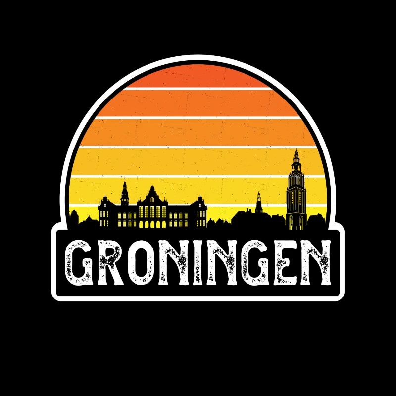 Groningue Pays-Bas Flag Skyline Souvenir de voyage