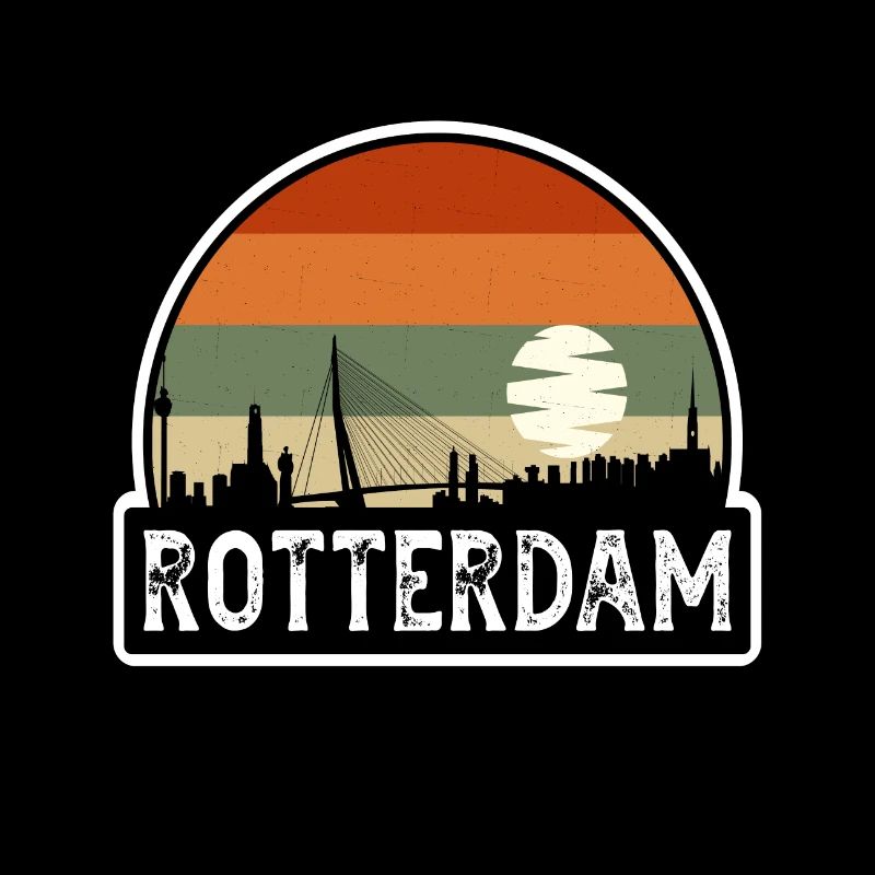 Rotterdam Netherlands Flag Skyline Travel Souvenir