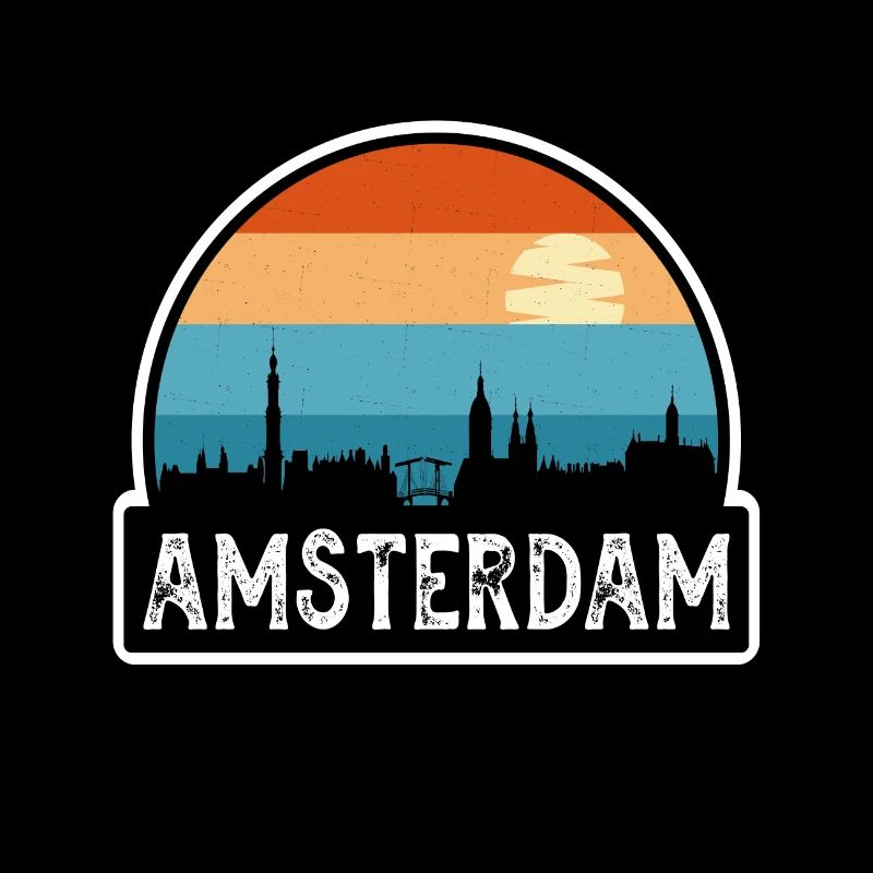 Amsterdam Pays-Bas Flag Skyline Souvenir de voyage
