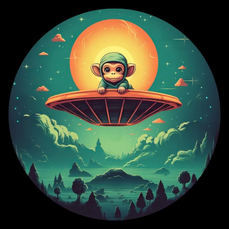 Enlèvement d’un singe par un extraterrestre