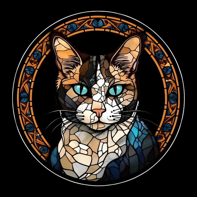 Verre aquarelle de race de chat Bobtail japonais