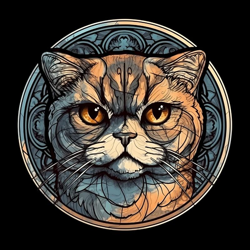 Scottish Fold Cat Breed Aquarelle Verre