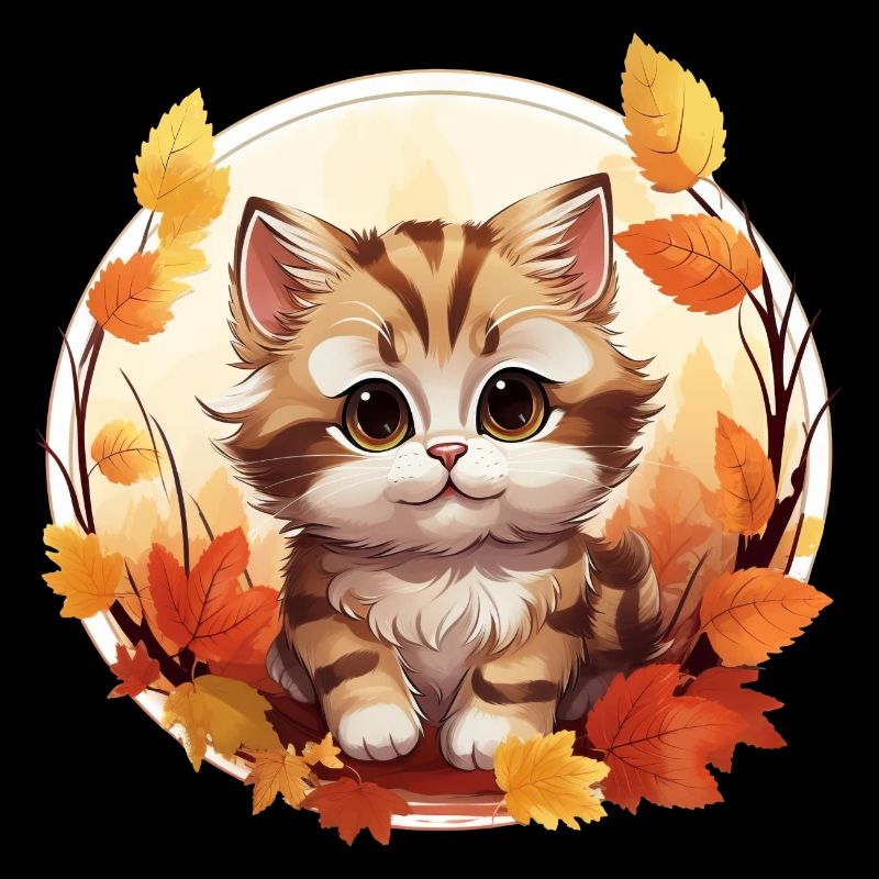 Chat d’automne au coucher du soleil: douce tranquillité