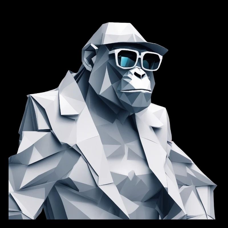 Cool monkey in wrinkled robe