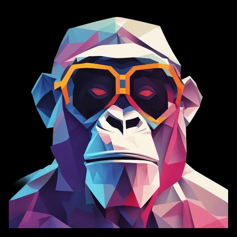 Cool monkey in wrinkled robe