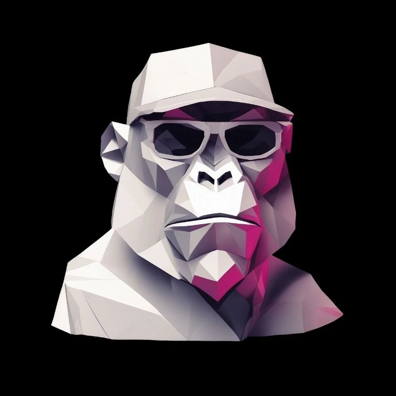 Cool monkey in wrinkled robe