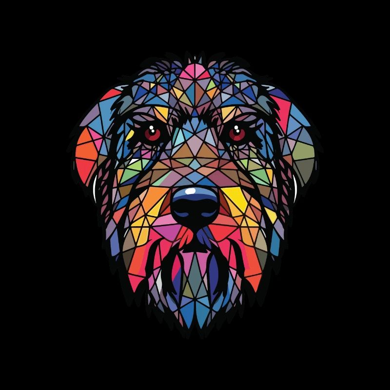 Schwarz Russischer Terrier Hunderasse Aquarellglas