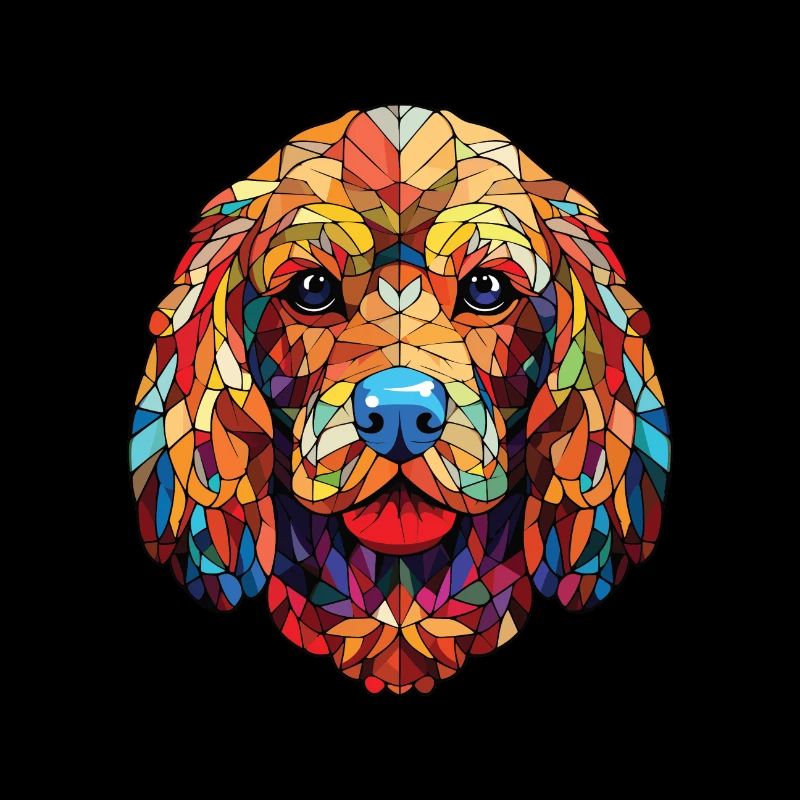Cockapoo chien race aquarelle verre Illustration