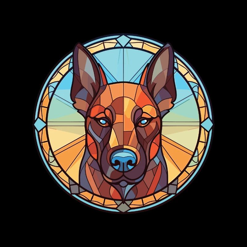 Belgischer Schäferhund Malinois Hunderasse Aquarell