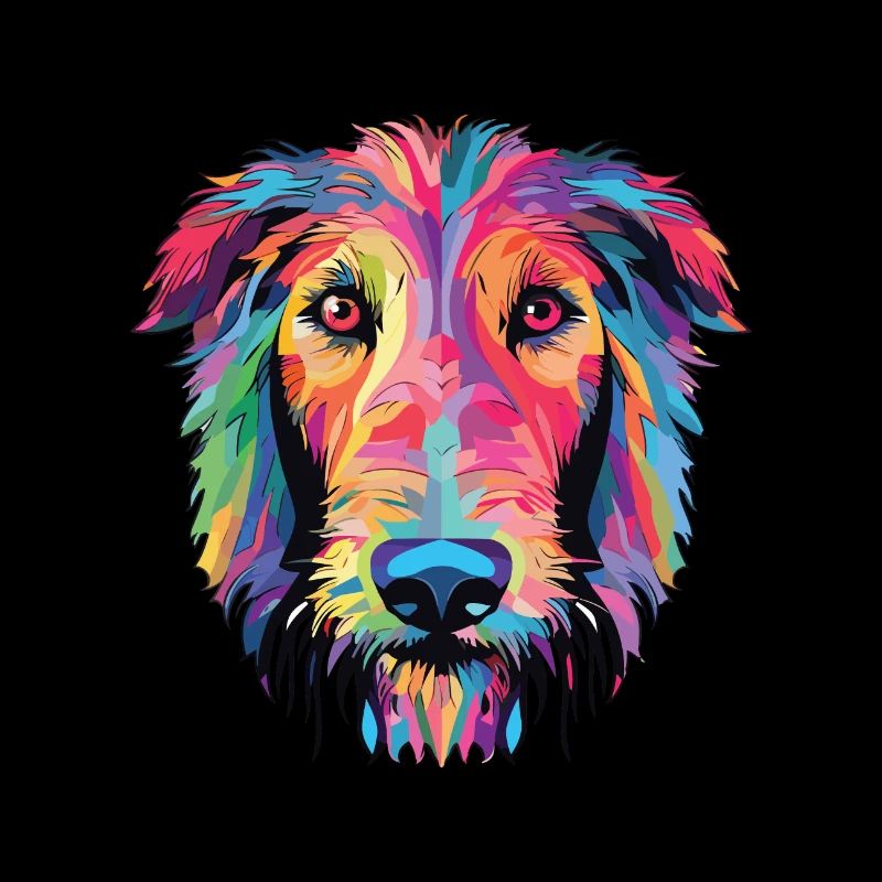 Lévrier écossais chien race aquarelle colorée
