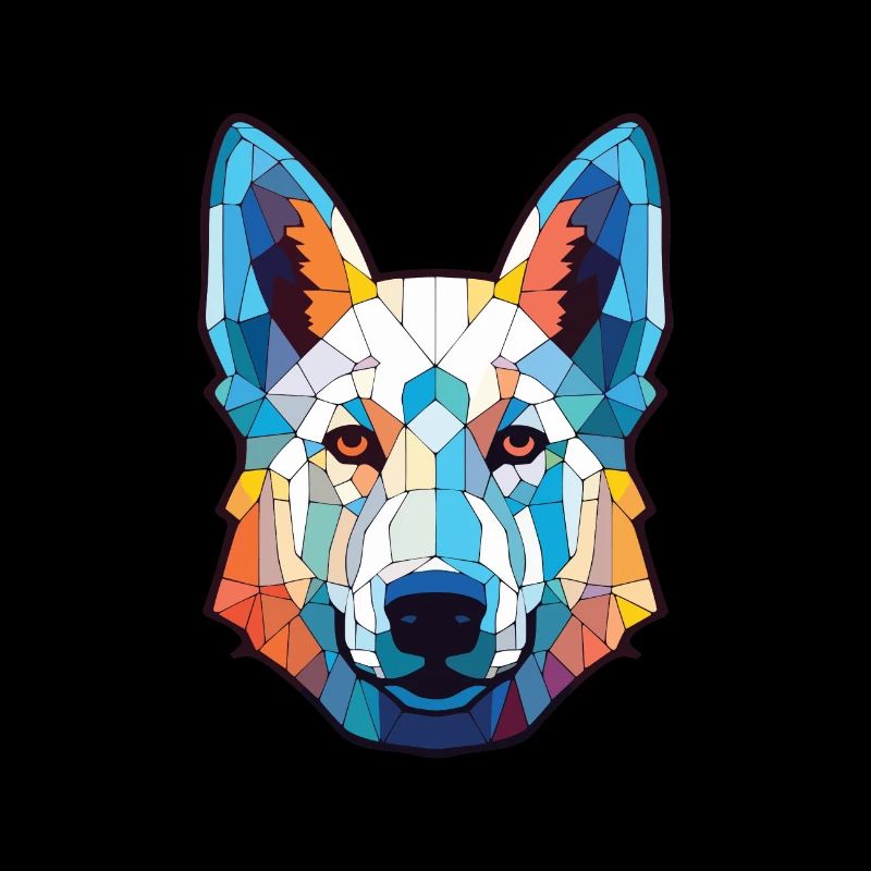 Weißer Schäferhund Rasse Aquarell Illustration