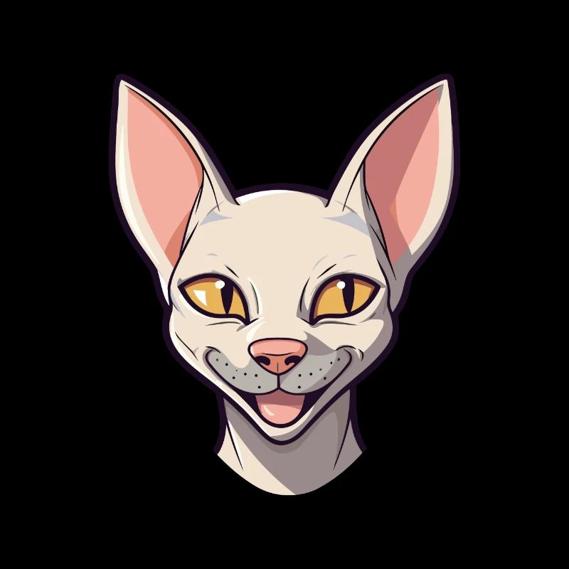 Peterbald Katze Karikatur Aquarell Illustration