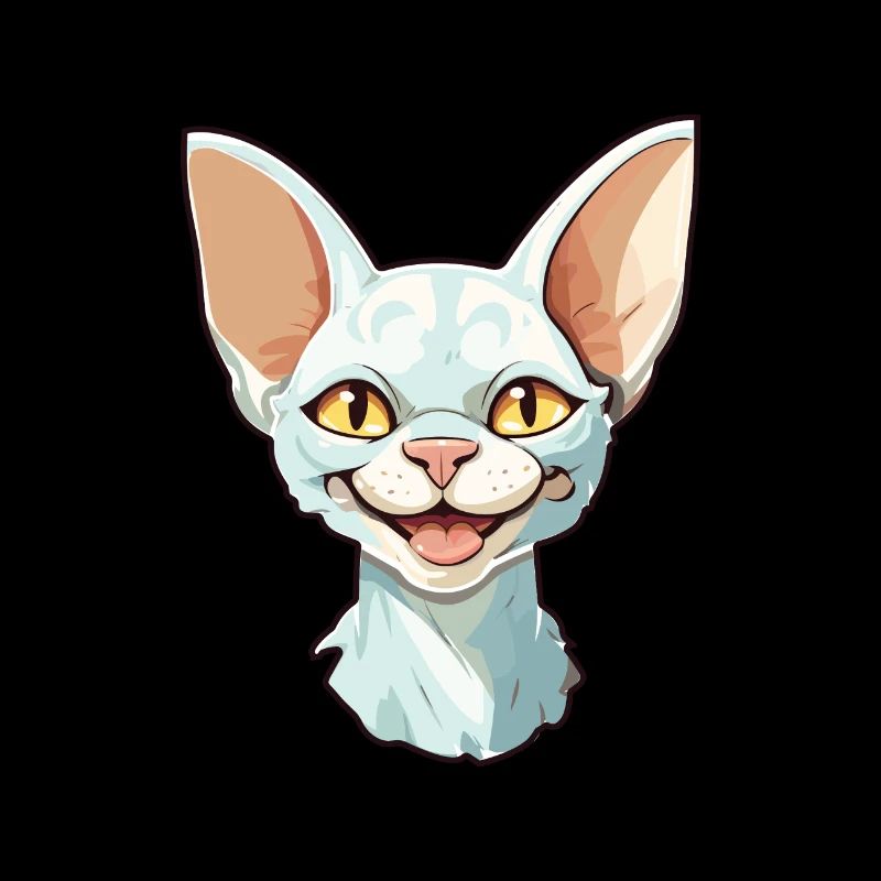 Devon Rex chat dessin animé aquarelle Illustration