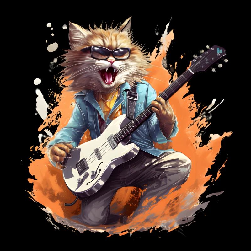 Singing Guitar Playing Cat