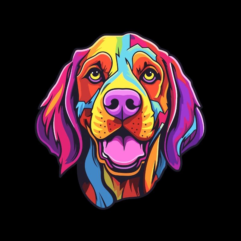 French Gascony Pointer Dog Breed Cartoon Kawaii Il