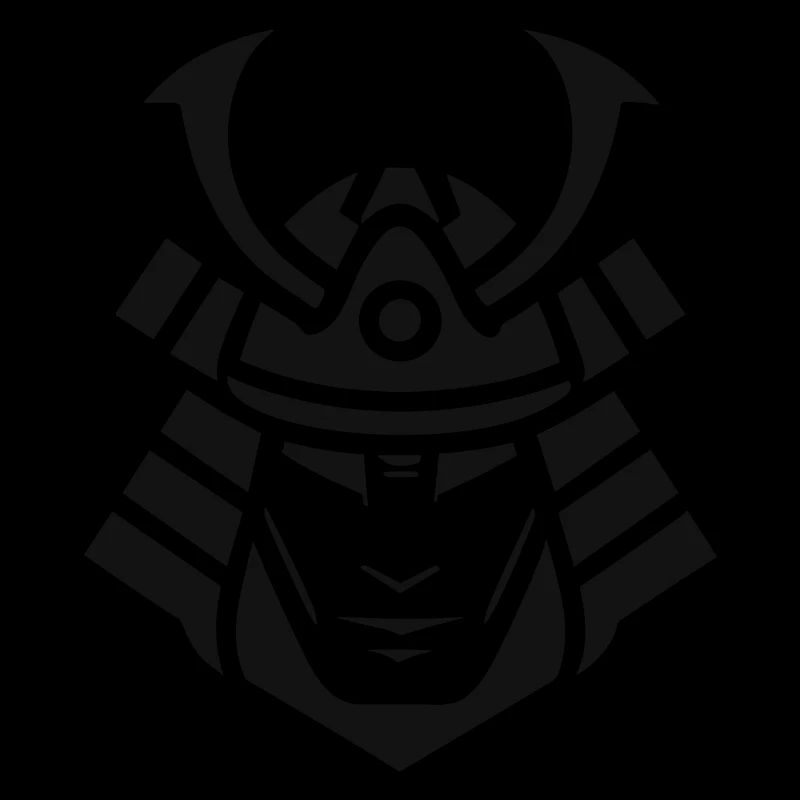 Samurai Helmet Logo Katana Swordsman
