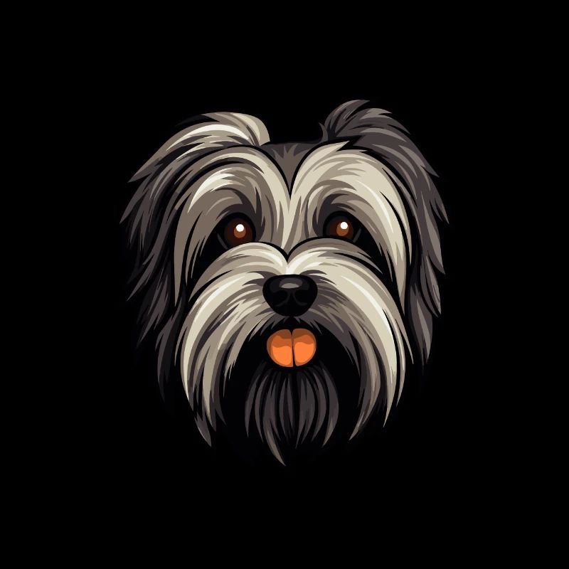 Skye Terrier Dog Breed Cartoon Kawaii Illustration