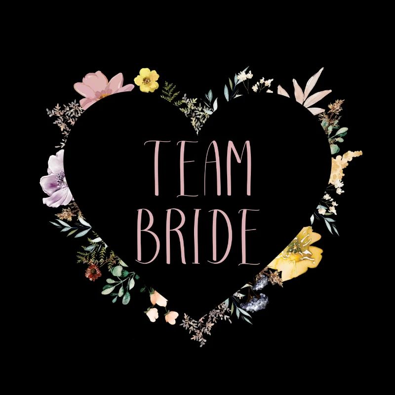 Team Bride! Herz-Blumen, personalisierbar