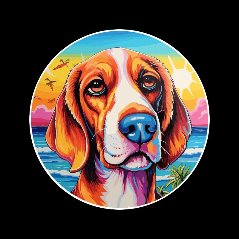 American Foxhound chien race coloré dessin animé eau