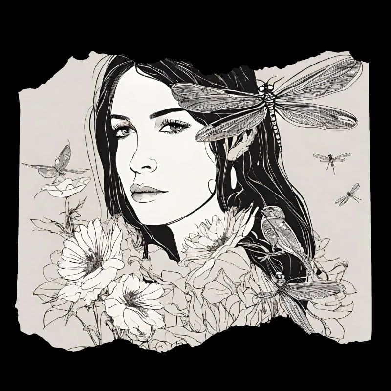 Mädchen mit Libelle im Haar