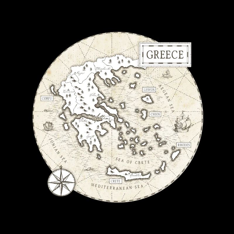 Carte Vintage de la Grèce