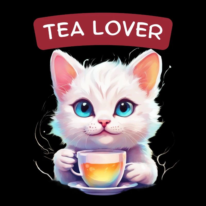 Katze mit Tee