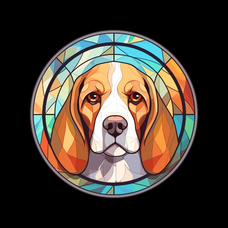 Beagle Hund Rasse Buntes Glas Buntes Aquarell